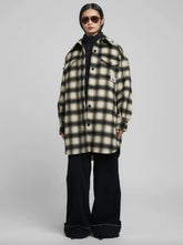 Cappotto misto lana check REPLAY W7916 .000.52804. 010 - Black/Sand